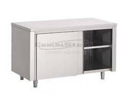 Werktafel met schuifdeuren 1200x600x850mm combisteel