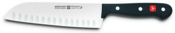 japans koksmes ''santoku'' gourmet lemmet 17 cm *met kuiltjes