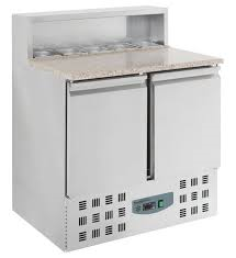 Pizza werkbank 2 deurs combisteel (met GN)