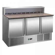 Pizza werkbank 3 deurs combisteel (met GN)