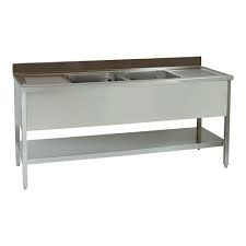 Spoeltafel met twee spoelbakken.