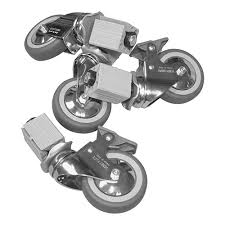 Wielenset-4 wielen waarvan 2 met rem.