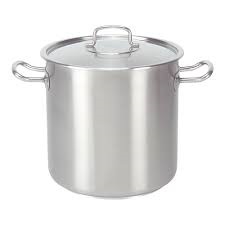Kookpan (hoog model,met deksel) stainless steel.
