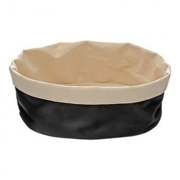Broodzak broodmand canvas beige zwart 20x15x7hcm u