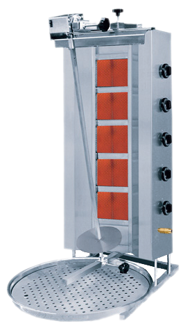 Doner grill gas motor boven 5 branders