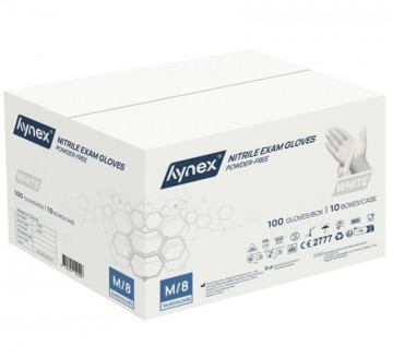 Witte nitrilhandschoenen hynex omdoos 0